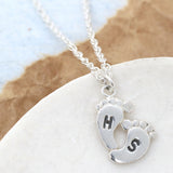 Mothers day baby feet necklace