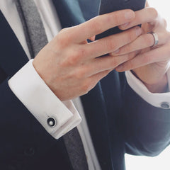 Black pearl cufflinks