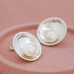 Silver Pearl Studs