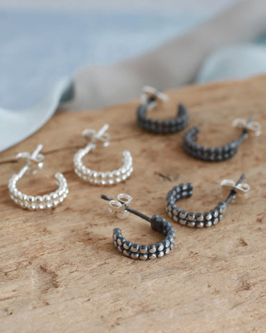 Solid silver hoop earrings
