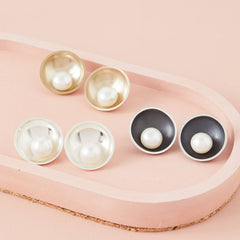 Large pearl earrings