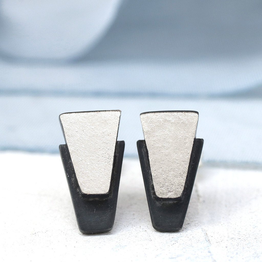 The Louise Earrings - Black Art Deco Statement Earrings by YSM Designs