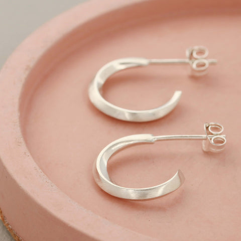 sterling silver huggie hoop earrings