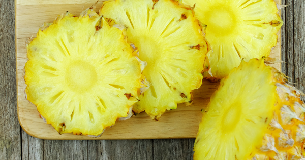 Freshly cut pineapple