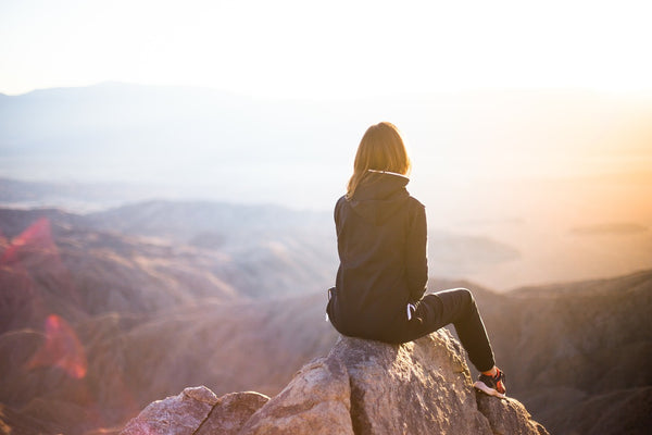 a woman sitting