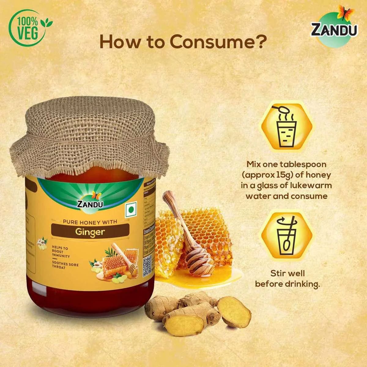 How to Consume Zandu Pure Honey & Ginger