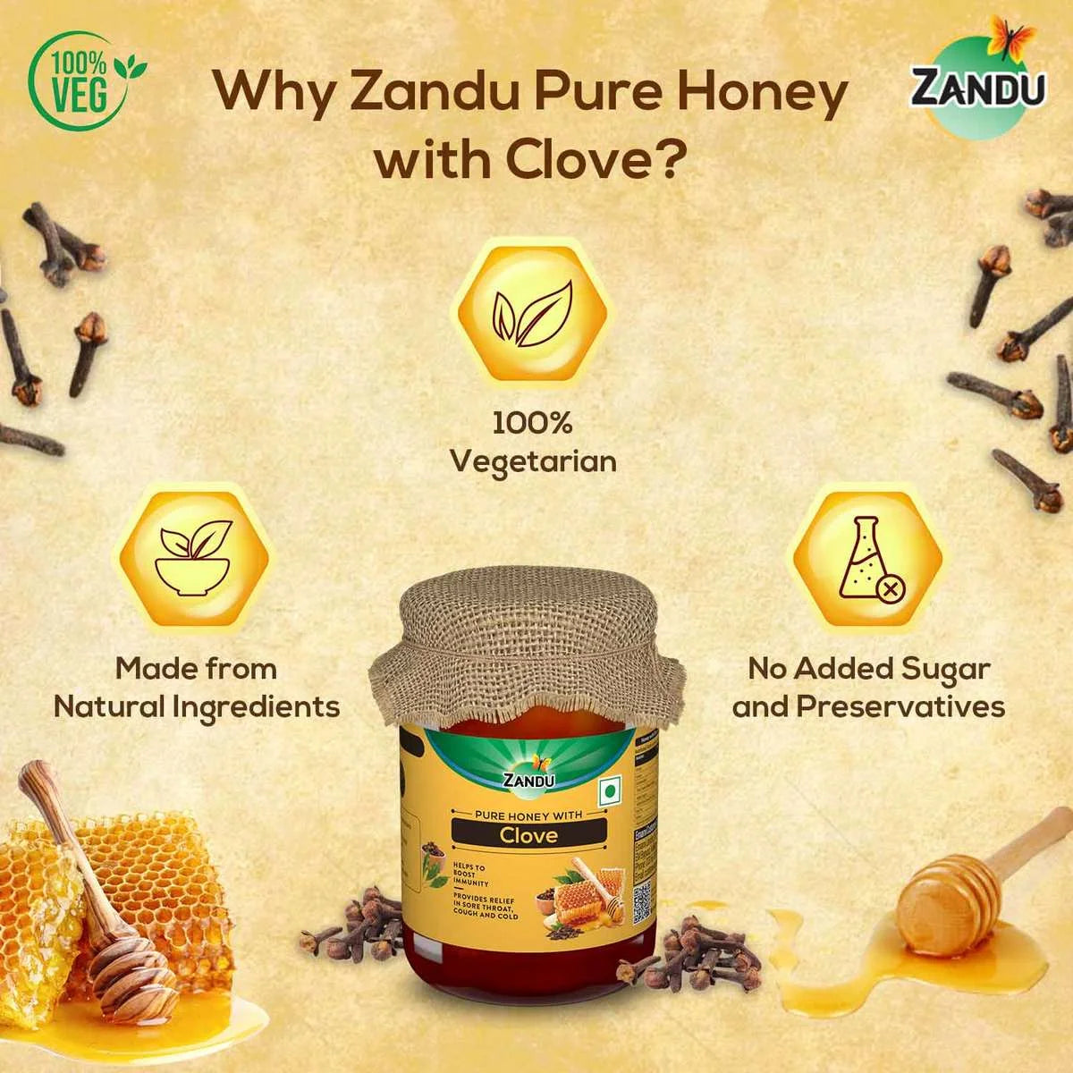 Why trust Zandu Pure Honey with Clove?