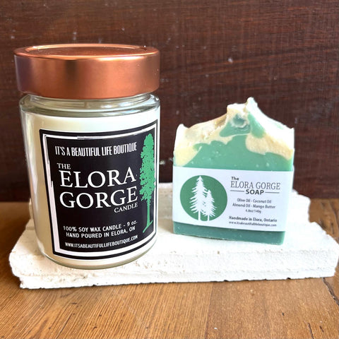 The Elora Gorge candle and soap