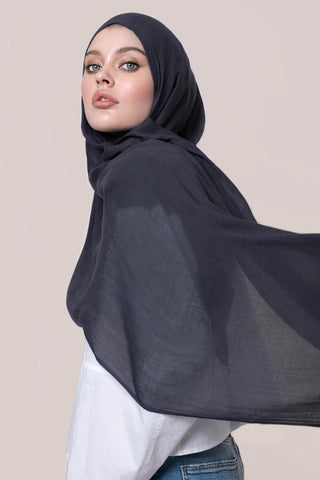 navy cotton hijab
