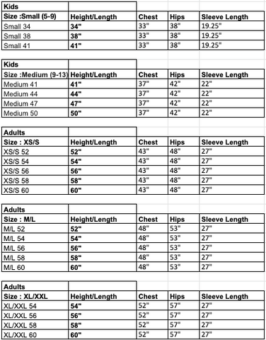 Size Chart