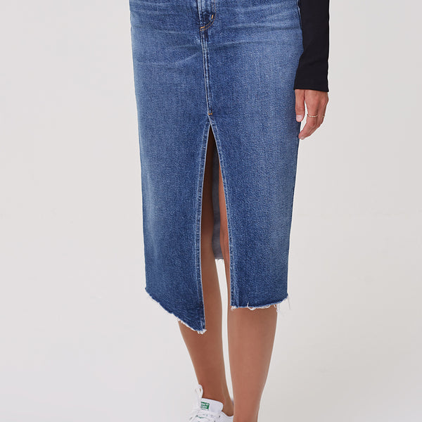 citizens of humanity madelyn denim wrap skirt