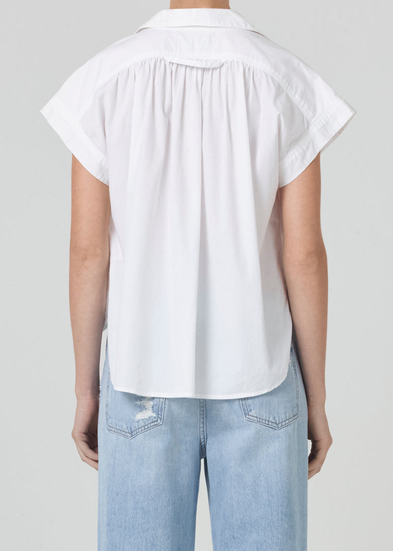 Penny Short Sleeve Blouse in White – Citizens of Humanity