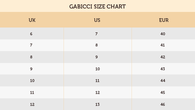 gabicci size guide