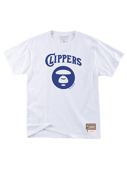 La Clippers Aape By A Bathing Ape X Mitchell Ness Tee White