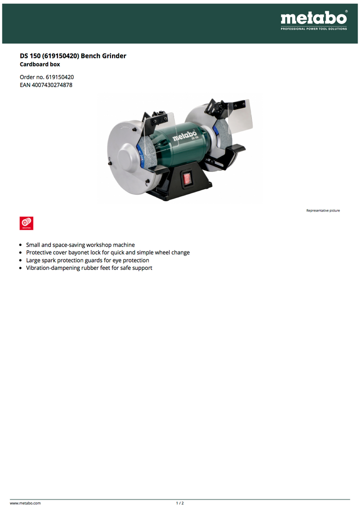 Metabo DS 150 Spec Sheet