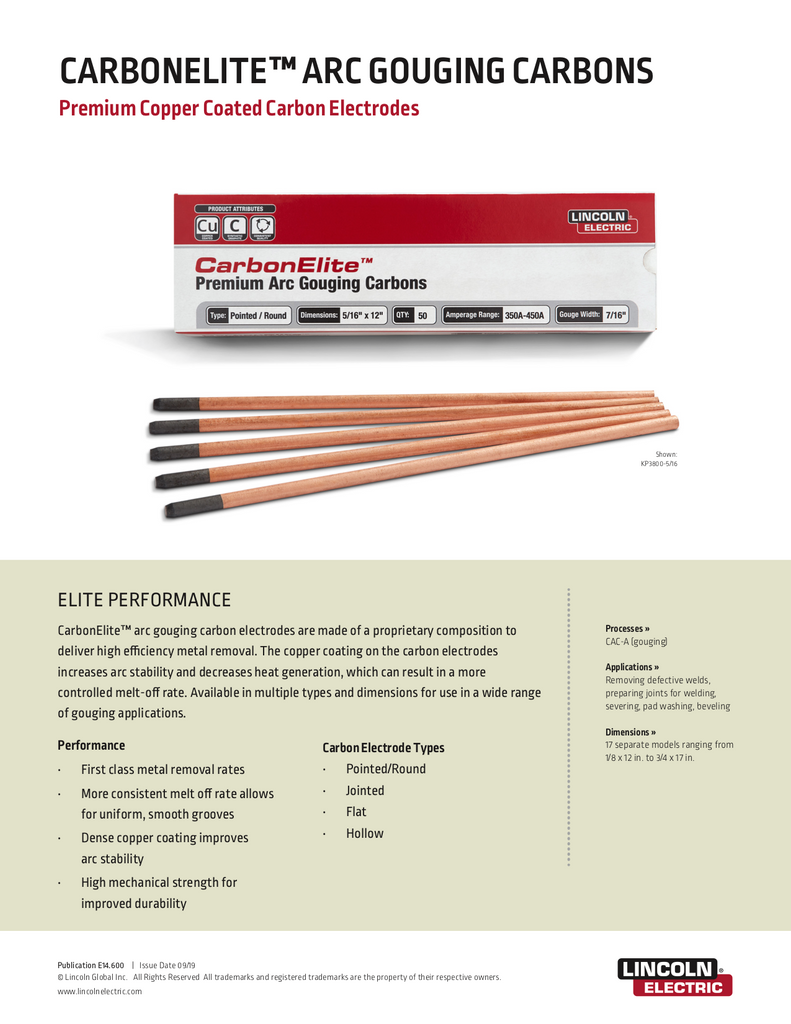 Lincoln Carbon Elite Spec Sheet