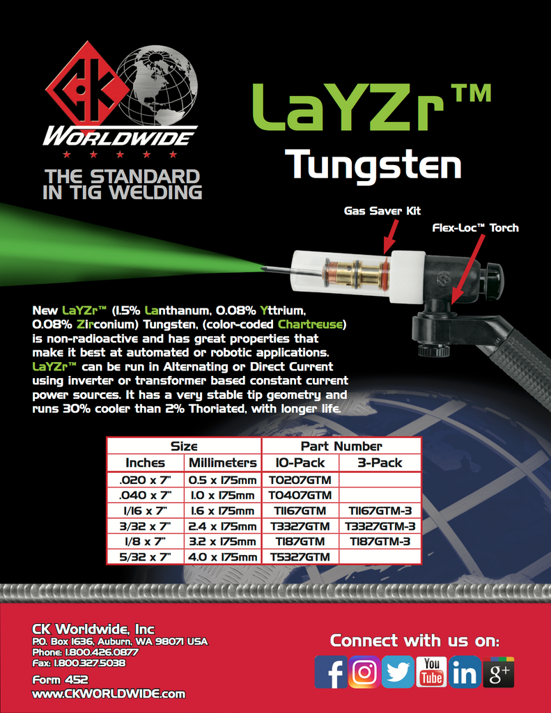 CK Worldwide LayZr Tungsten Data Sheet