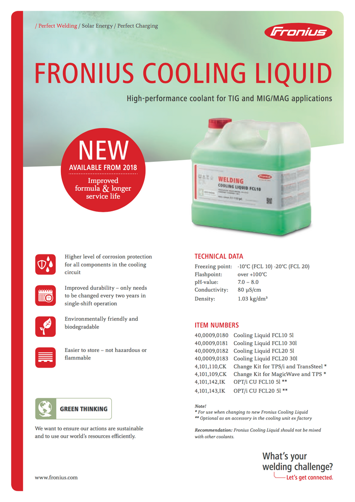 Fronius 40,0009,0180 Cooling Liquid for TIG machines