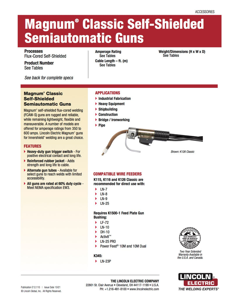 Lincoln Magnum Classic Self-Shielded Semiautomatic Guns