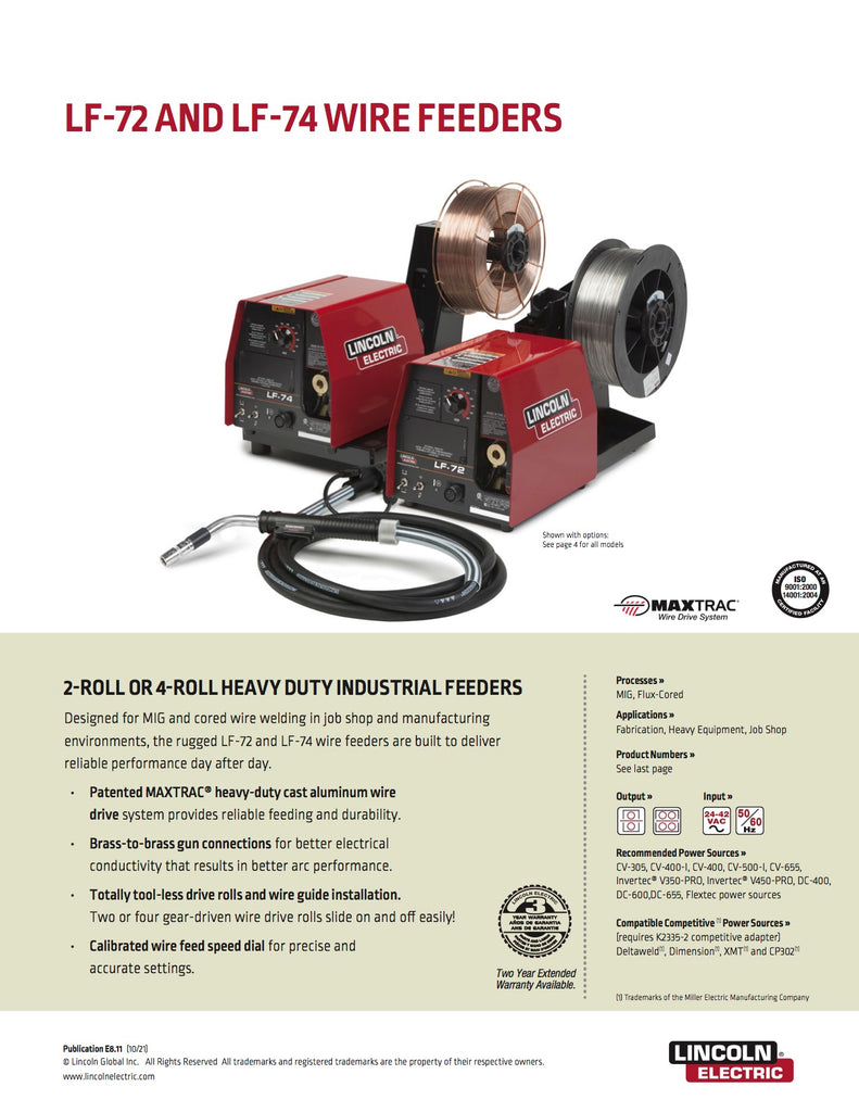 LF-72 AND LF-74 WIRE FEEDERS