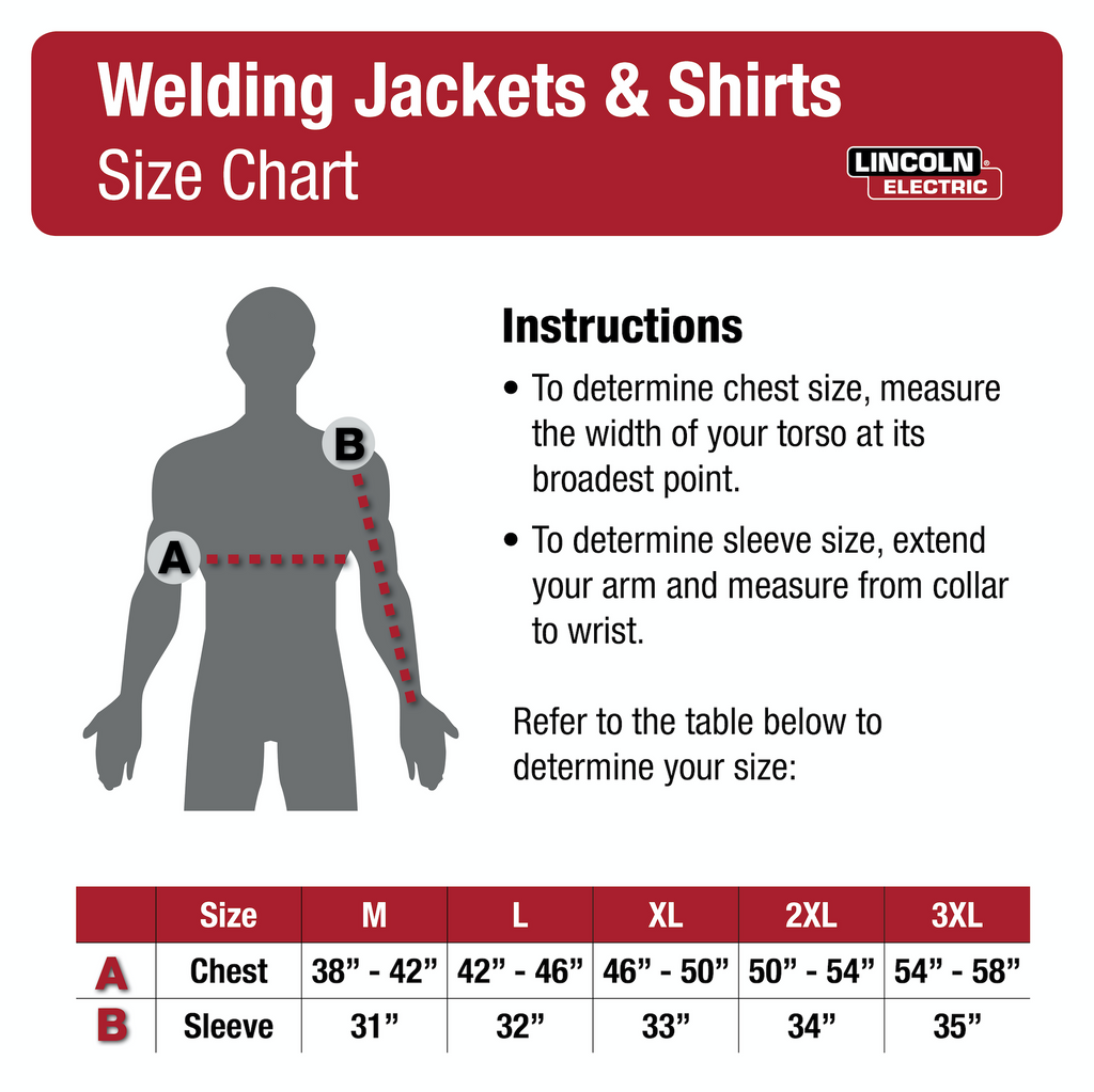 Lincoln Jacket Size Chart