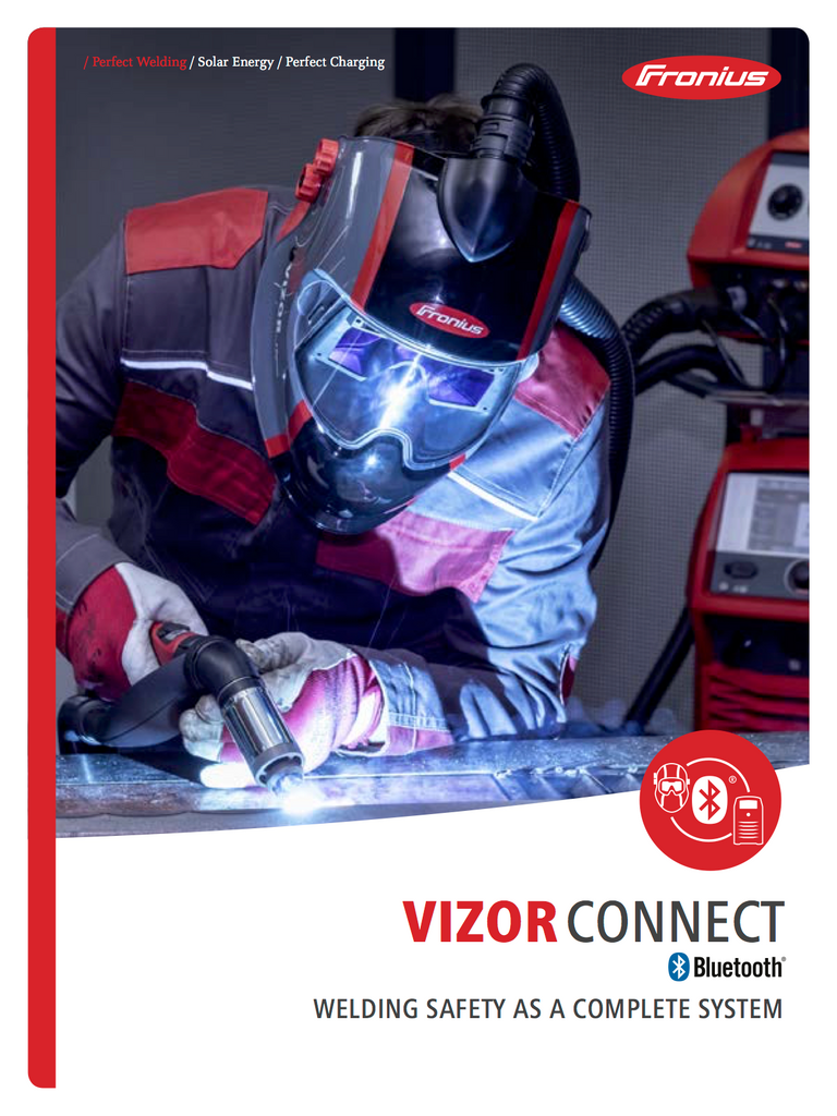 Fronius Vizor Connect Welding Helmet Sale and Information Spec Sheet