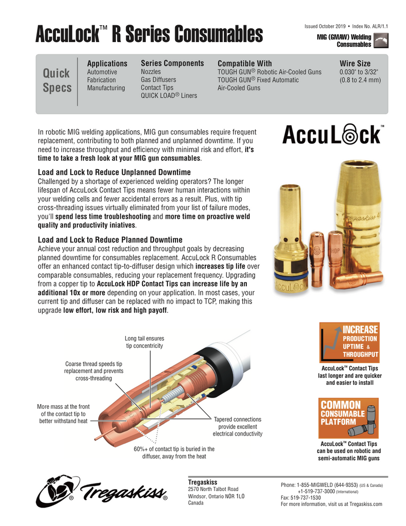 AccuLock R Consumable Spec Sheet
