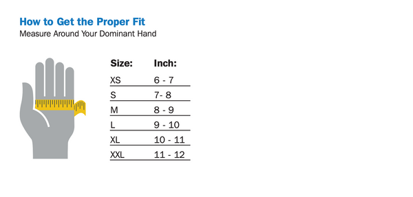 Miller gloves size chart