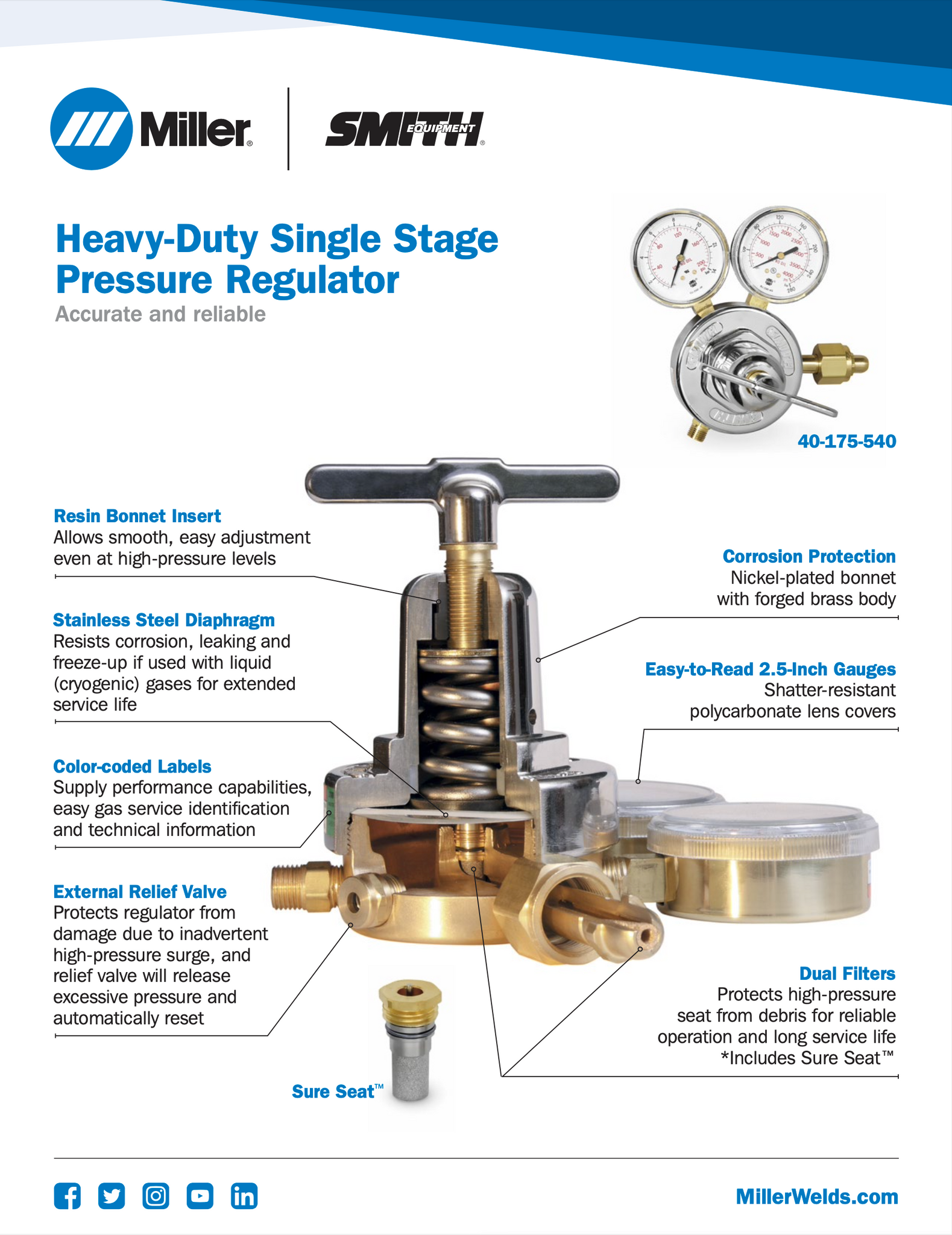 Smith Heavy-Duty Single Stage Pressure Regulator - Spec Sheet