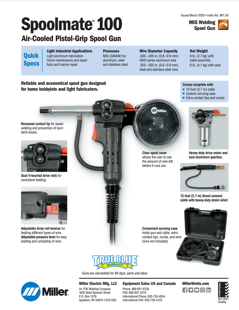 Spoolmate 100 Spec Sheet