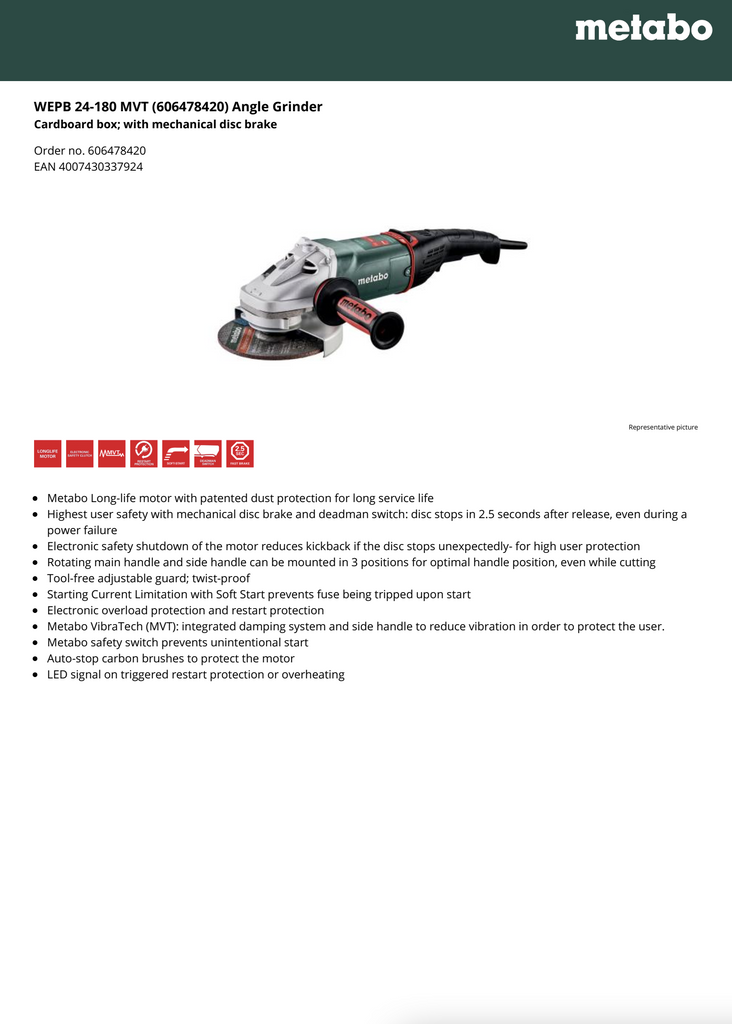 Metabo Spec Sheet