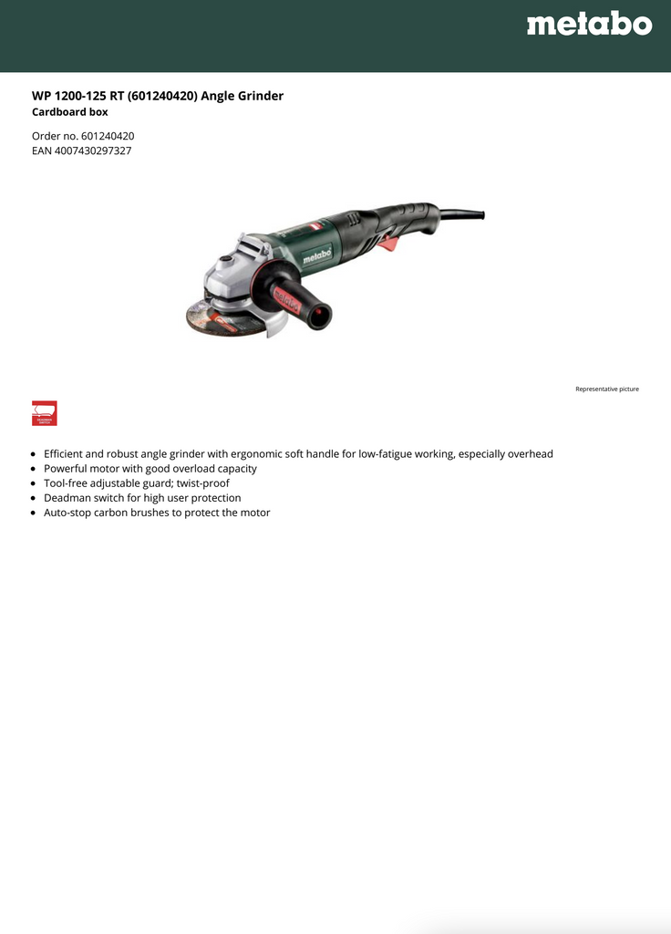 Metabo Spec Sheet