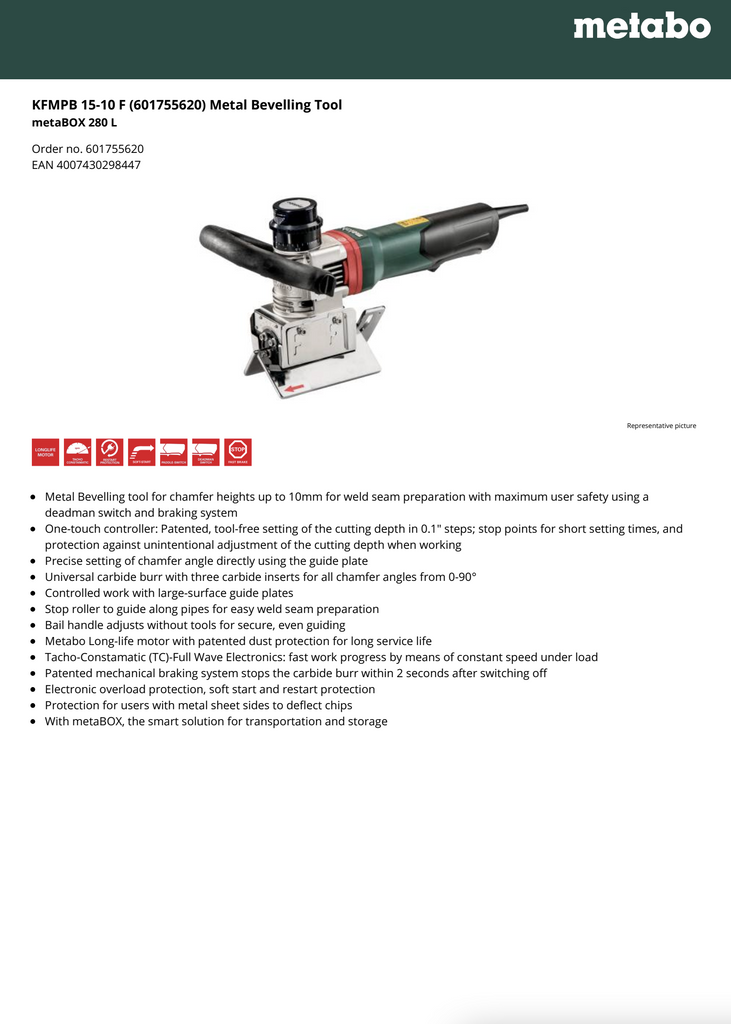 Metabo Spec Sheet