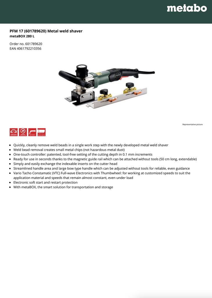 Metabo Spec Sheet