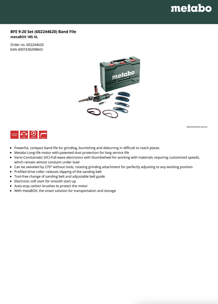 Metabo Spec Sheet