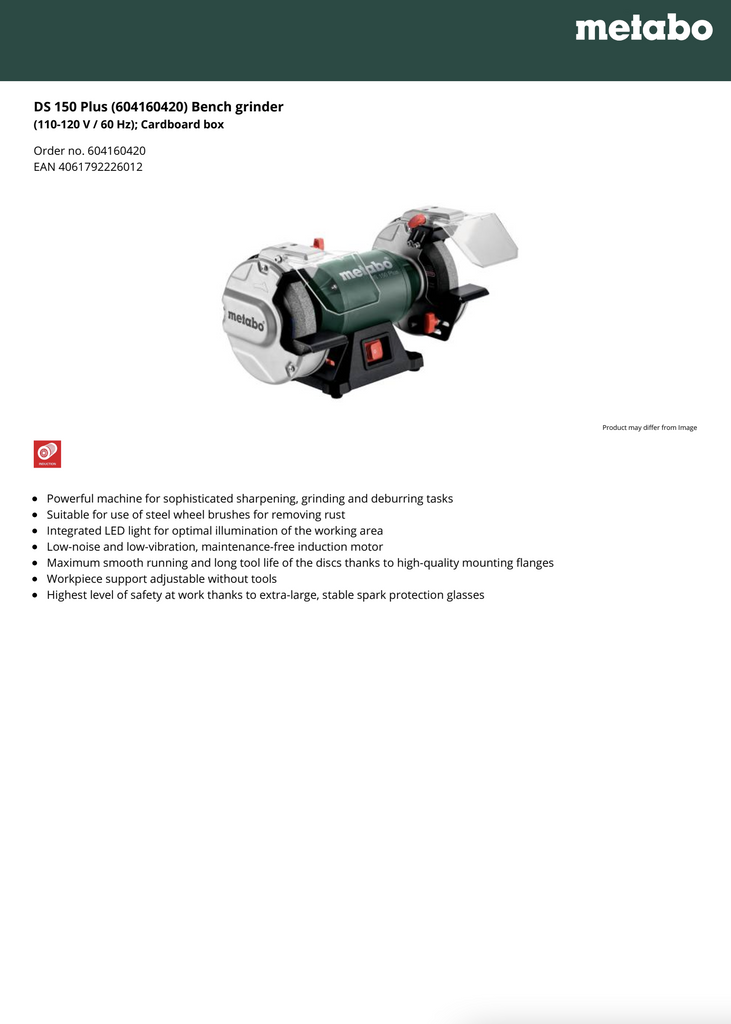 Metabo Spec Sheet