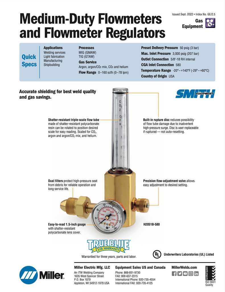 Smith Medium Duty Flow meters spec sheet