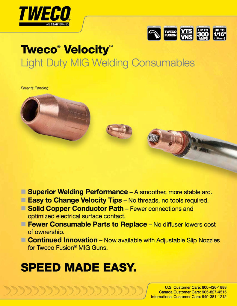 Tweco MIG Welding Consumables Spec Sheet