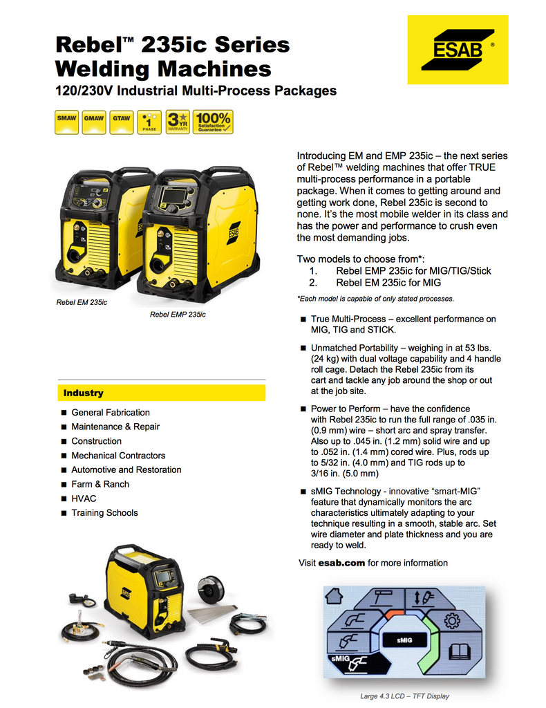 Rebel EMP 235ic Spec Sheet