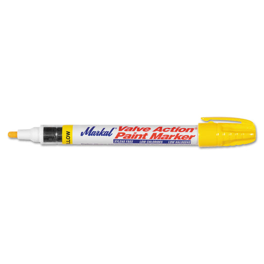 Markal Valve Action Paint Marker, Yellow, 1/8