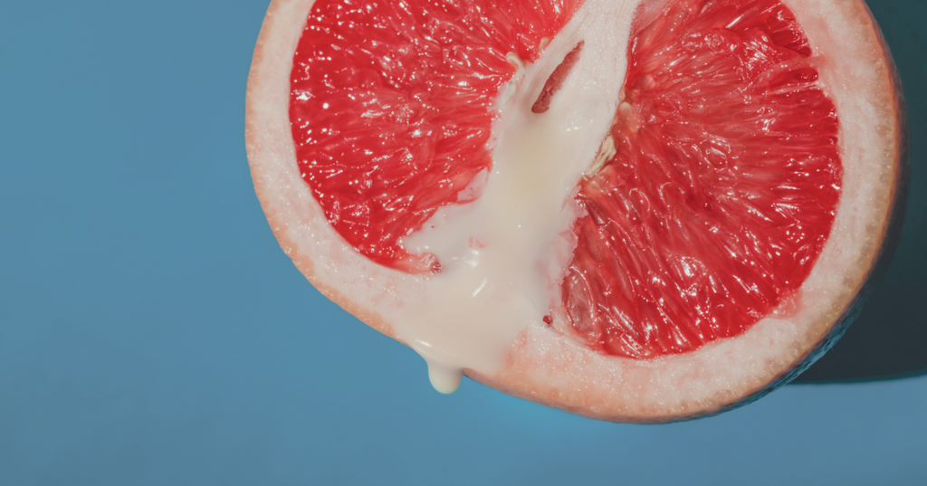Inside of juicy grapefruit.