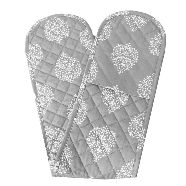 Double Oven Mitts Silver