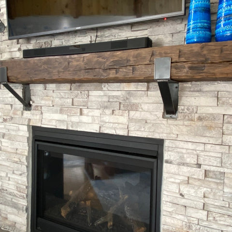 Picture of an installed fireplace mantel bracket