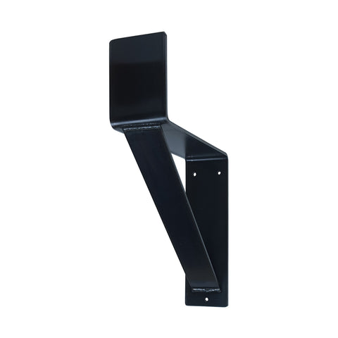 Stock picture of a fireplace mantel bracket in black paint