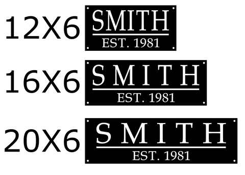 Family Name Sign SMITH Different Sizes