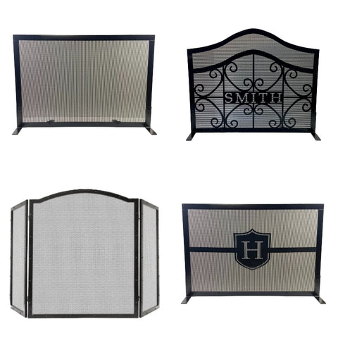 Panel types of fireplace screens