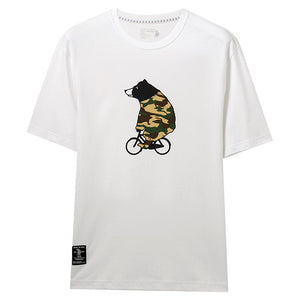 bear on bike t shirt giordano