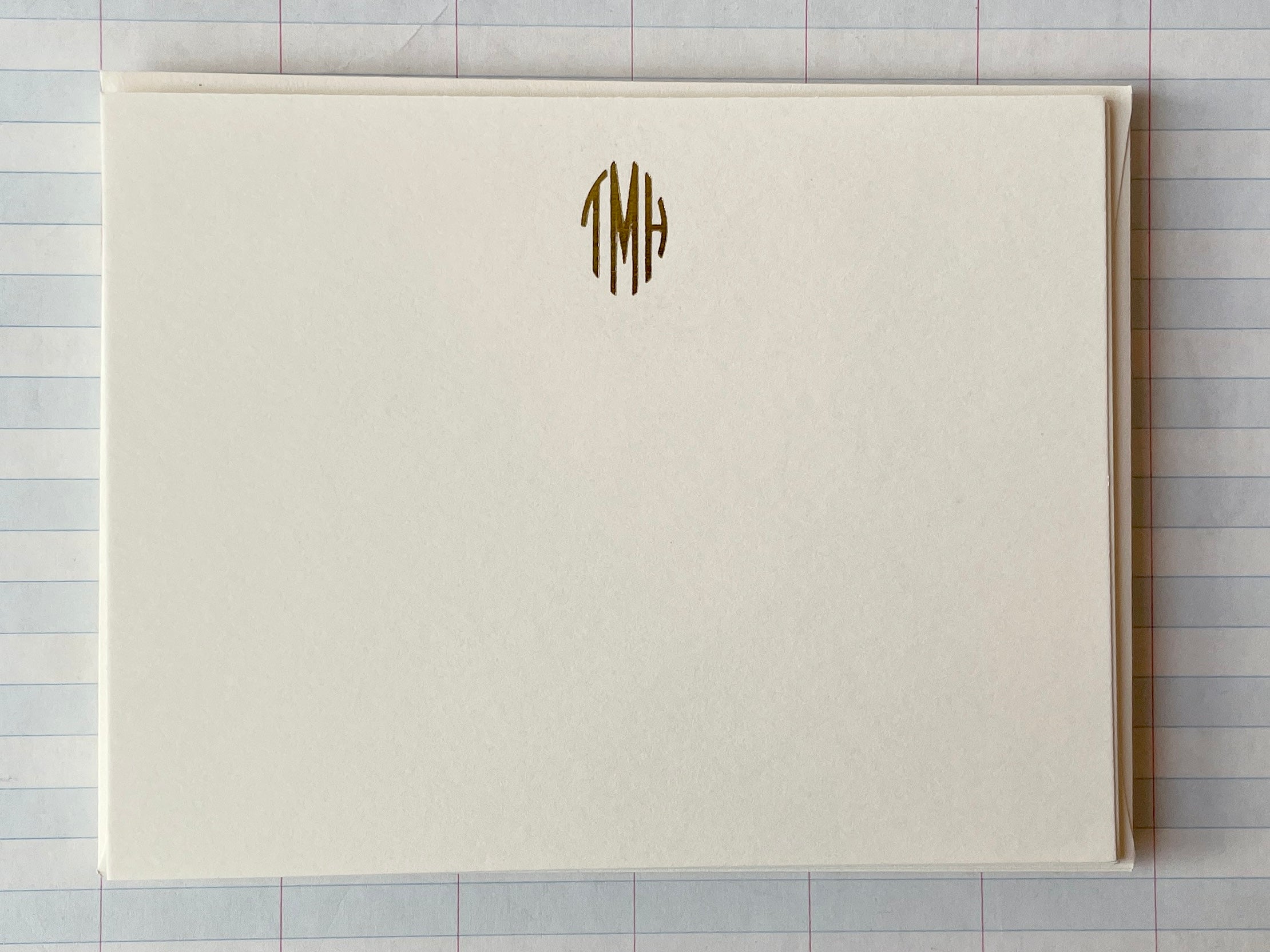 Ornate Square Foil-pressed Monogram Card