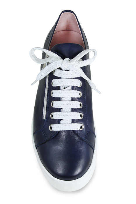 Sprint: Navy Leather - Women's Sneakers for Bunions