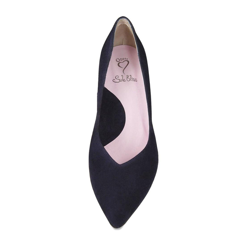 Carmen: Navy Suede – Dress Shoes for Bunions | Sole Bliss